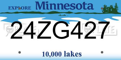 24ZG427 Minnesota License Plate