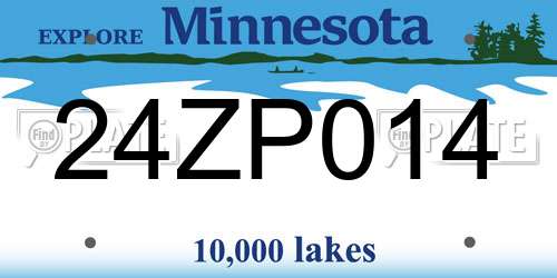 24ZP014 Minnesota License Plate