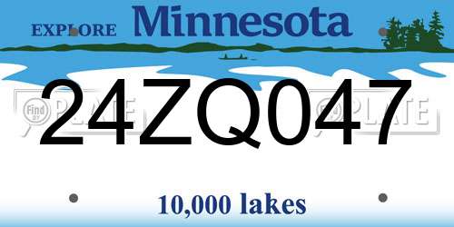 24ZQ047 Minnesota License Plate
