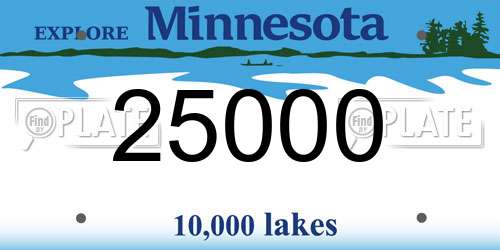 25000 Minnesota License Plate