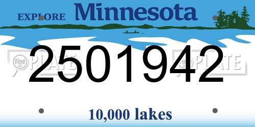 2501942 Minnesota License Plate