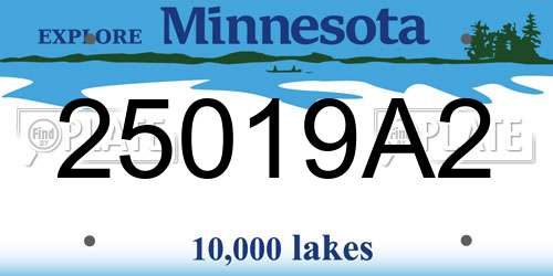 25019A2 Minnesota License Plate