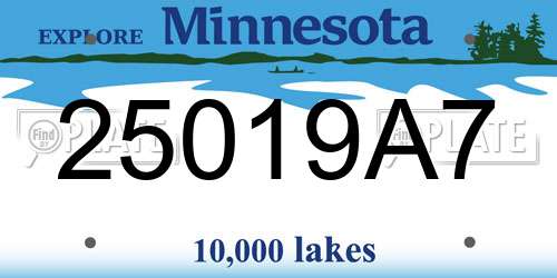 25019A7 Minnesota License Plate