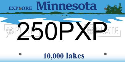 250PXP Minnesota License Plate