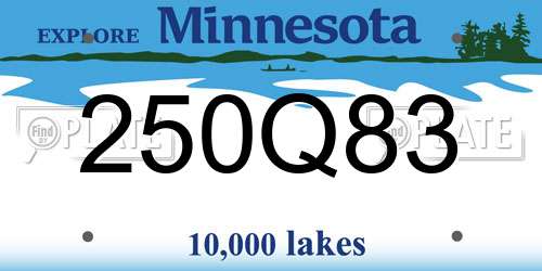 250Q83 Minnesota License Plate