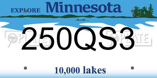 250QS3 Minnesota License Plate