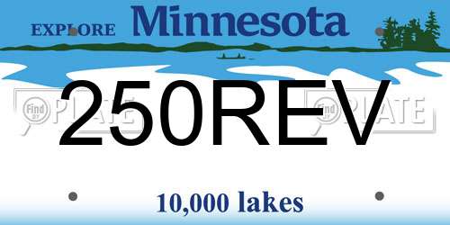 250REV Minnesota License Plate