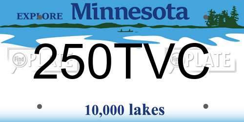 250TVC Minnesota License Plate