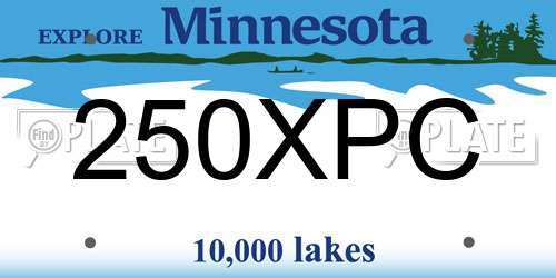 250XPC Minnesota License Plate