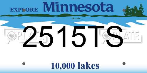 2515TS Minnesota License Plate