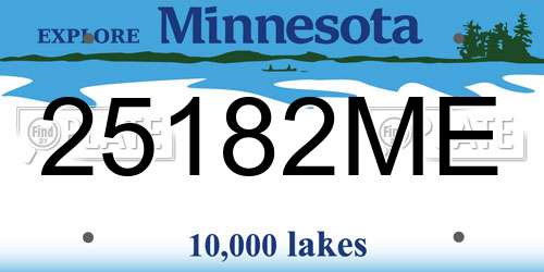 25182ME Minnesota License Plate