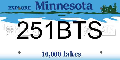 251BTS Minnesota License Plate