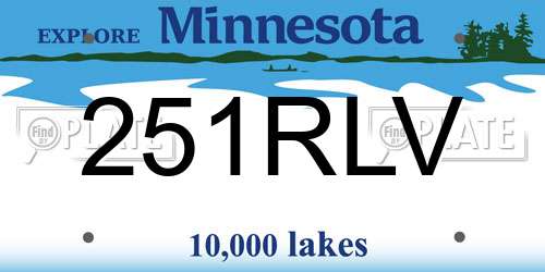 251RLV Minnesota License Plate