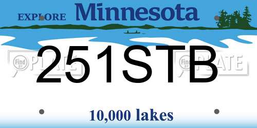 251STB Minnesota License Plate
