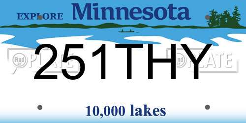 251THY Minnesota License Plate