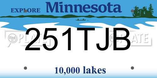 251TJB Minnesota License Plate