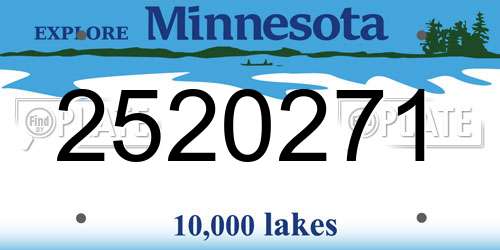 2520271 Minnesota License Plate