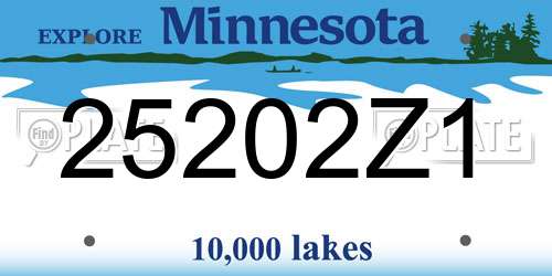 25202Z1 Minnesota License Plate