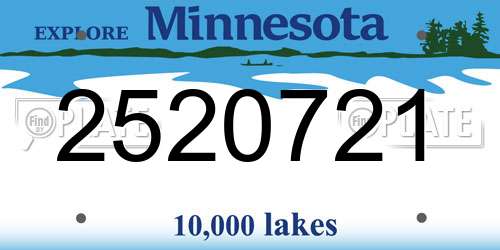 2520721 Minnesota License Plate