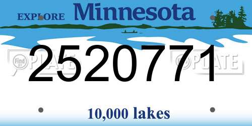 2520771 Minnesota License Plate