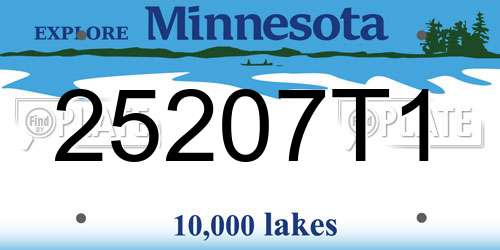 25207T1 Minnesota License Plate