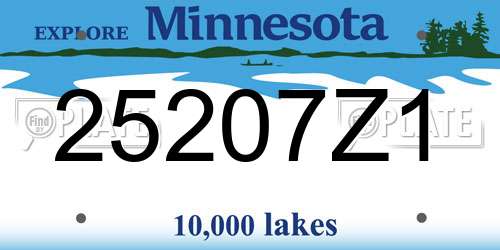 25207Z1 Minnesota License Plate