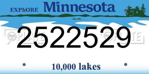 2522529 Minnesota License Plate