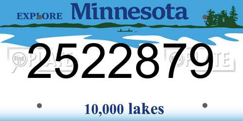 2522879 Minnesota License Plate