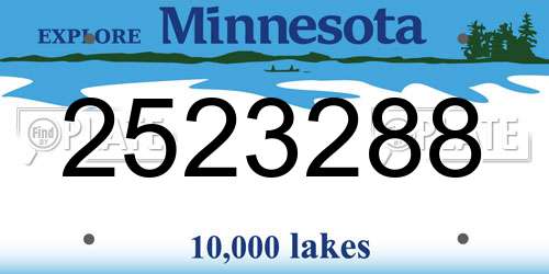 2523288 Minnesota License Plate