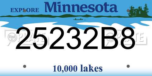 25232B8 Minnesota License Plate