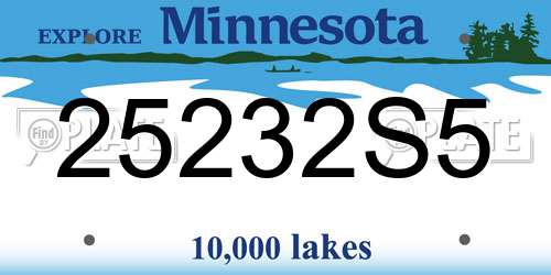 25232S5 Minnesota License Plate