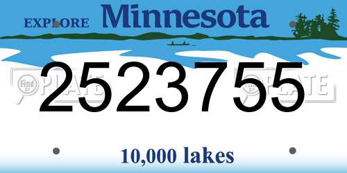2523755 Minnesota License Plate