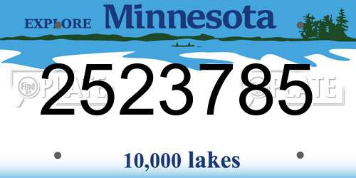 2523785 Minnesota License Plate