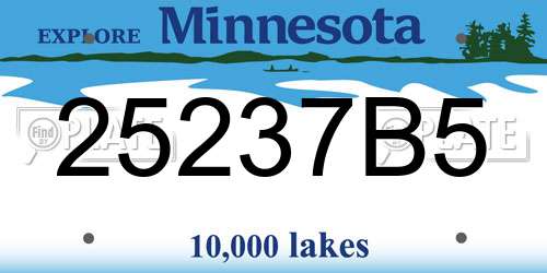 25237B5 Minnesota License Plate