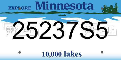 25237S5 Minnesota License Plate