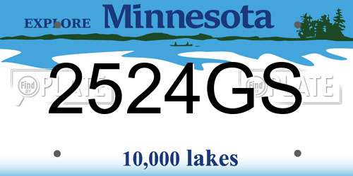 2524GS Minnesota License Plate