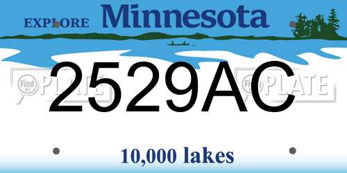 2529AC Minnesota License Plate