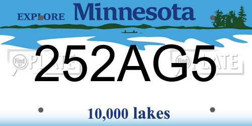 252AG5 Minnesota License Plate
