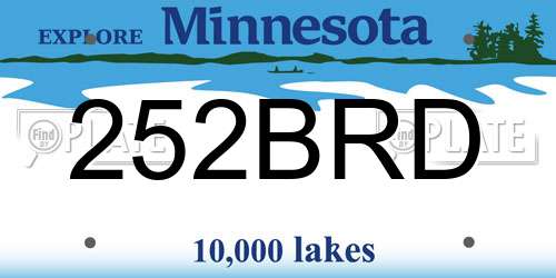 252BRD Minnesota License Plate