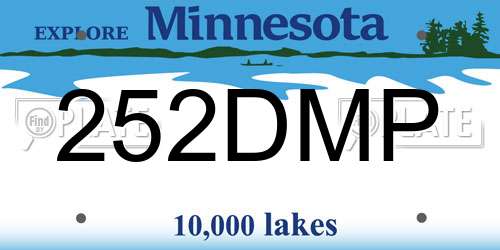 252DMP Minnesota License Plate