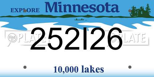 252I26 Minnesota License Plate