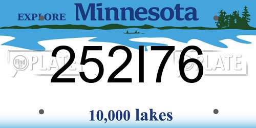 252I76 Minnesota License Plate