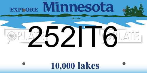 252IT6 Minnesota License Plate