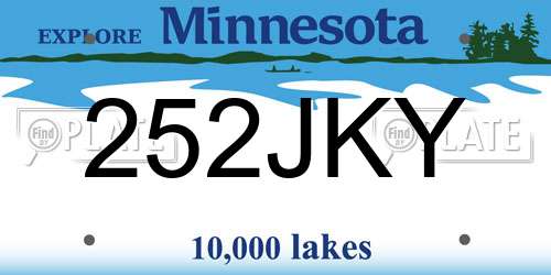 252JKY Minnesota License Plate