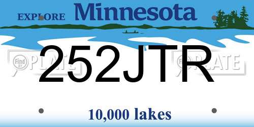 252JTR Minnesota License Plate