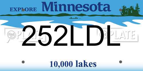 252LDL Minnesota License Plate