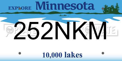 252NKM Minnesota License Plate