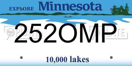 252OMP Minnesota License Plate