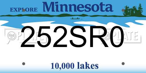 252SR0 Minnesota License Plate