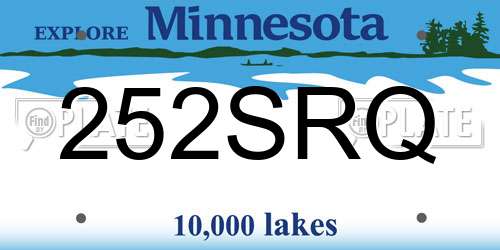 252SRQ Minnesota License Plate
